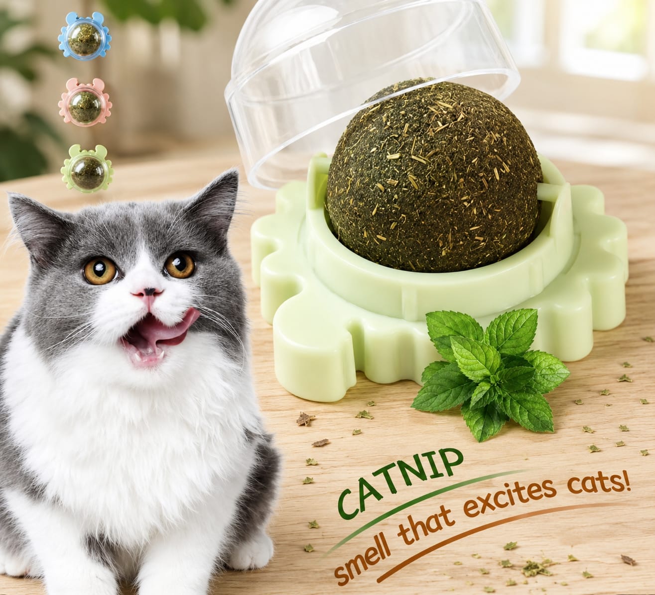 Catnip Ball Toy for Cats – Interactive Mint Treat Ball