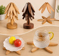 🌿 Foldable Wooden Trivet & Hot Pot Stand