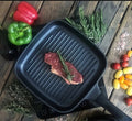 Square Non-Stick Grill Pan with Ridged Surface