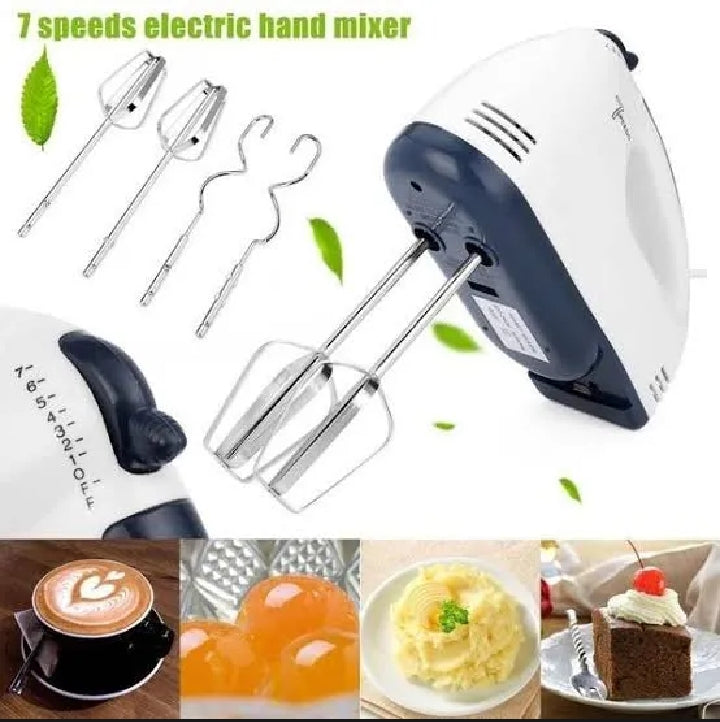 7-Speed Electric Hand Mixer with Dough Hooks & Beaters