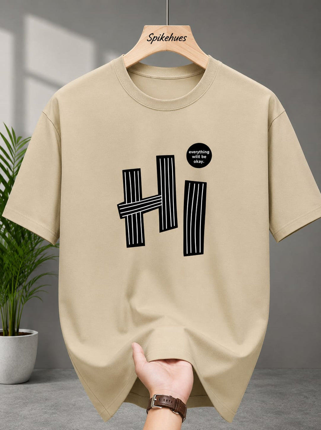 🖤 Spikehues Minimalist Black Graphic T-Shirt